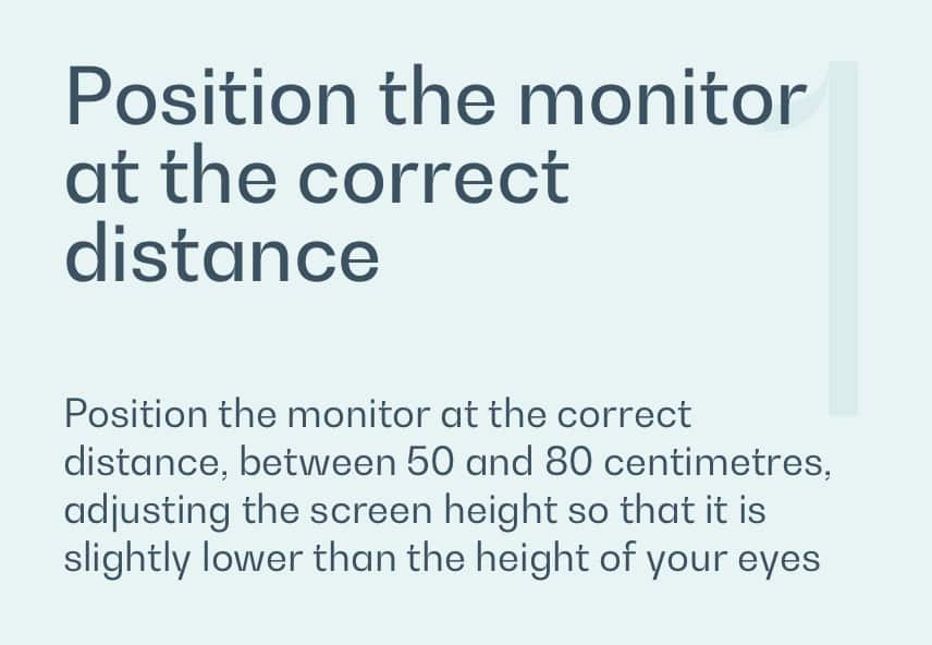 Posiziona il monitor a una corretta distanza